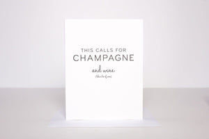 This Calls For Champagne & Wine Card