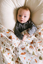 Load image into Gallery viewer, Loulou Lollipop Forest Friends Muslin Swaddle
