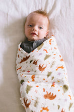 Load image into Gallery viewer, Loulou Lollipop Forest Friends Muslin Swaddle

