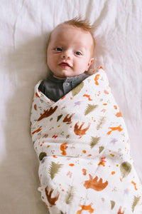Loulou Lollipop Forest Friends Muslin Swaddle