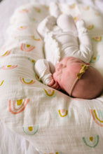 Load image into Gallery viewer, Loulou Lollipop Pastel Rainbow Muslin Swaddle

