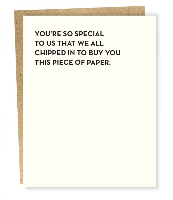 YOU'RE SO SPECIAL TO US CARD