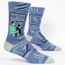 Load image into Gallery viewer, FUCK OFF, I&#39;M GAMING - MEN&#39;S CREW SOCKS
