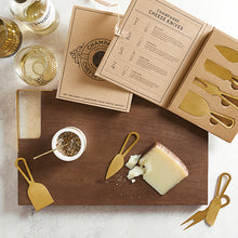 Load image into Gallery viewer, CHAMPAGNE GOLD CHEESE KNIVES - CARDBOARD BOOK SET
