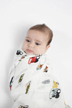 Load image into Gallery viewer, Loulou Lollipop Happy Trucks Muslin Swaddle
