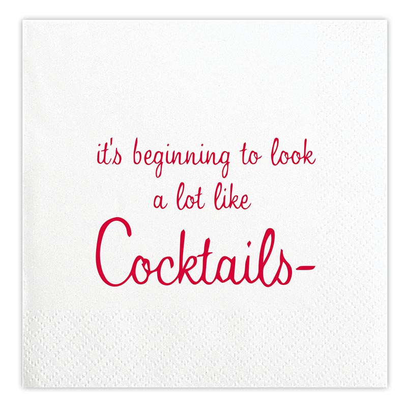 It's Beginning To Look A Lot Like Cocktails Beverage Napkins