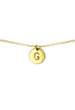 Load image into Gallery viewer, Letter Disc Necklace - Gold - G
