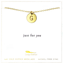 Load image into Gallery viewer, Letter Disc Necklace - Gold - G
