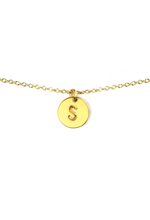 Load image into Gallery viewer, Letter Disc Necklace - Gold - S
