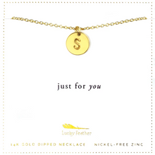 Load image into Gallery viewer, Letter Disc Necklace - Gold - S
