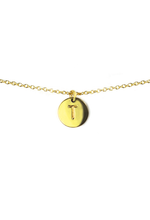 Load image into Gallery viewer, Letter Disc Necklace - Gold - T
