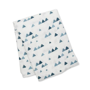 Lulujo Navy Triangles Swaddling Blanket