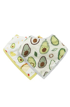 Load image into Gallery viewer, LouLou Lollipop Avocado Muslin Bandana Bib Set
