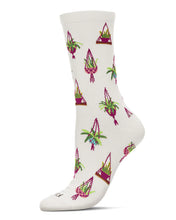 Load image into Gallery viewer, MeMoi - Hanging Plant Bamboo Blend Crew Socks
