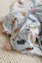 Load image into Gallery viewer, Loulou Lollipop Honey Puppies Muslin Swaddle
