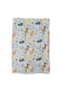 Loulou Lollipop Honey Puppies Muslin Swaddle