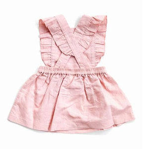 PINAFORE LINEN DRESS - 2 Colours  (6-12 Months)
