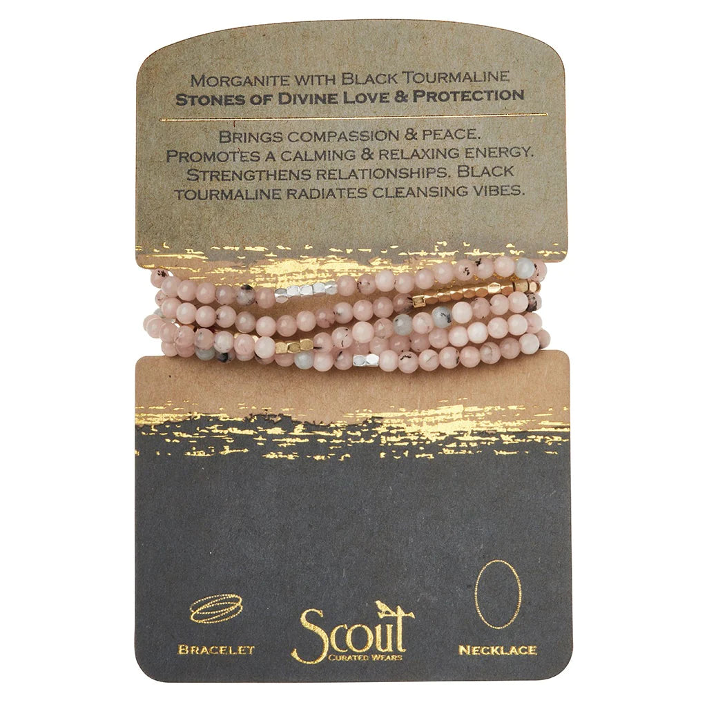 Scout - Stone Wrap:  Morganite/Black Tourmaline - Stones of Divine Love & Protection