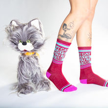 Load image into Gallery viewer, Gumball Poodle - My Cat Says You&#39;re Dumb Gym Crew Socks
