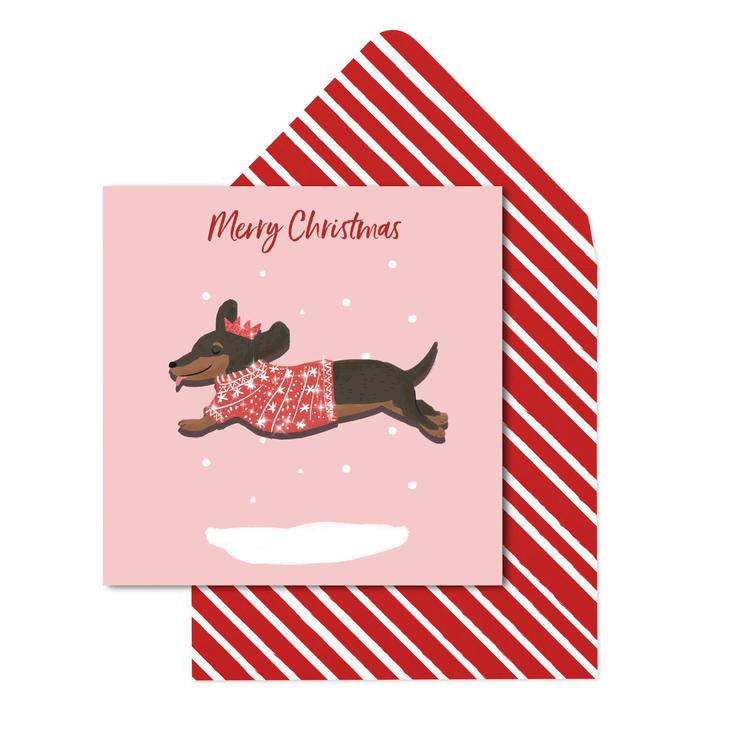 Merry Christmas Dachshund Card