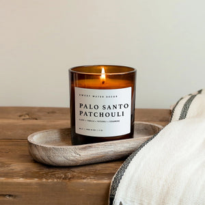 Sweet Water Decor - Palo Santo Patchouli Soy Candle Amber Jar 11oz