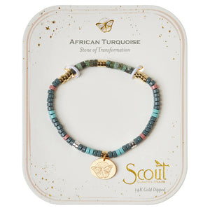 Scout - Stone Intention Charm Bracelet - African Turquoise/Gold