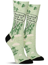 Load image into Gallery viewer, I FUCKING LOVE IT OUT HERE - WOMEN CREW SOCKS

