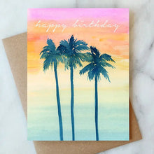 Load image into Gallery viewer, Happy Birthday Palms Sunset Card
