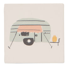 Load image into Gallery viewer, Happy Camper Soak Up Square Coaster Set of 4
