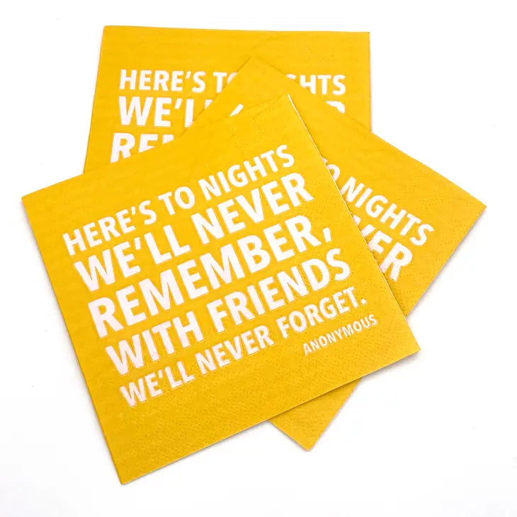 Here's To Nights We'll Never Remember Cocktail Napkins- 20ct