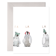 Load image into Gallery viewer, Penguins Fa La La Card
