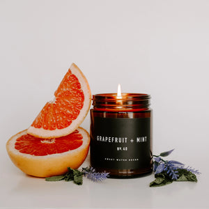 Sweet Water Decor - Grapefruit + Mint Amber Jar Soy Candle 9oz