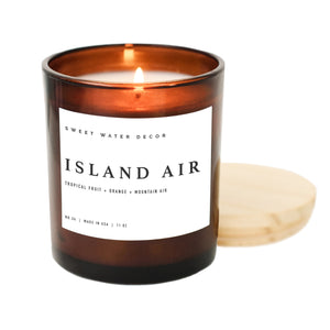 Sweet Water Decor -Island Air Soy Candle Amber Jar 11oz