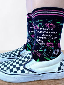 Fuck Around and Find Out Women's Crew Socks