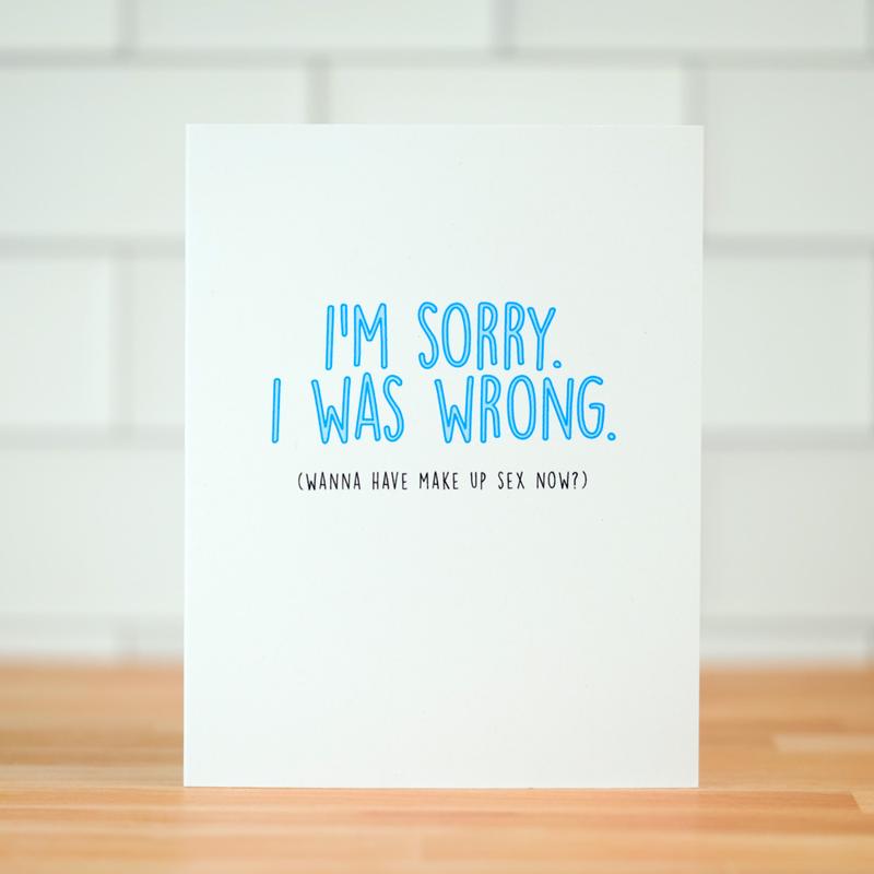 I'm Sorry.  I Was Wrong Card