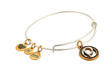 Load image into Gallery viewer, ALEX &amp; ANI “P” Initial Charm Bangle - Two Tone
