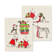 Load image into Gallery viewer, Holiday Dogs Dish Cloths. Set of 2
