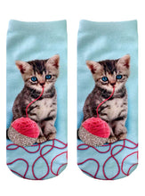 Load image into Gallery viewer, KITTEN AND YARN GLITTER ANKLE SOCKS
