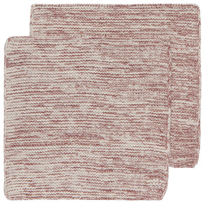 Wine Heirloom Knit Dishcloths Set of 2
