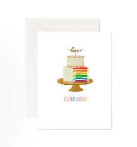Congratulations! (Rainbow Cake) Wedding Card