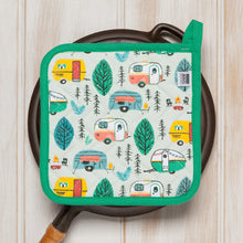 Load image into Gallery viewer, Happy Camper Quilted Potholder
