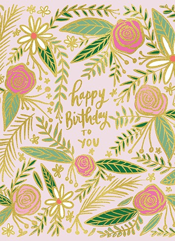 Happy Birthday To You Pink Floral Card