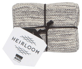Shadow Grey Heirloom Knit Dishcloths Set of 2