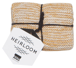 Ochre Heirloom Knit Dishcloths Set of 2