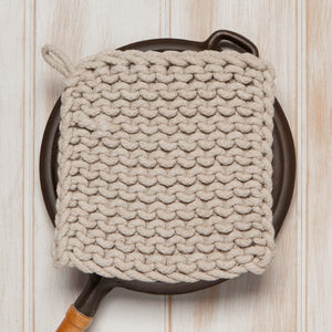 Dove Grey Knit Potholder